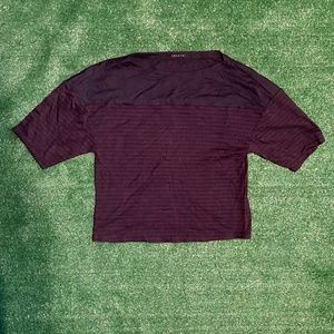 Theory Women's Stripped Crop Top T-Shirt